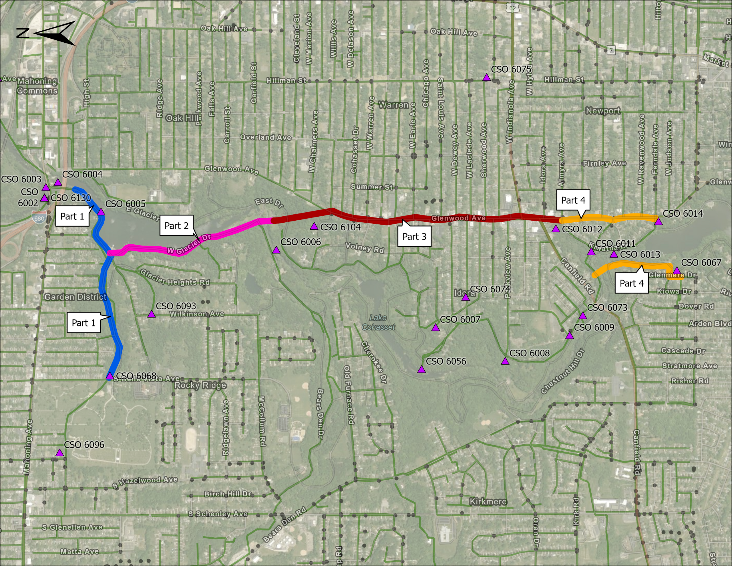 Map of four-part plan